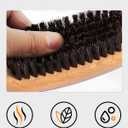 100% Boar Bristle Peach Wood Slick Back Hair Brush | Natural Wooden Styling Tool to Restore Shine, Control Frizz, Smooth Flyaways | Teasing to Add Volume | Sleek Ponytails, Buns & Men's Beard Grooming