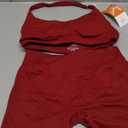ABOCIW Workout Sets for Women 2 Piece seamless Halter Sports Bra Scrunch Butt Impact Shorts Gym Yoga Outfits (Small, Burgendy Red)