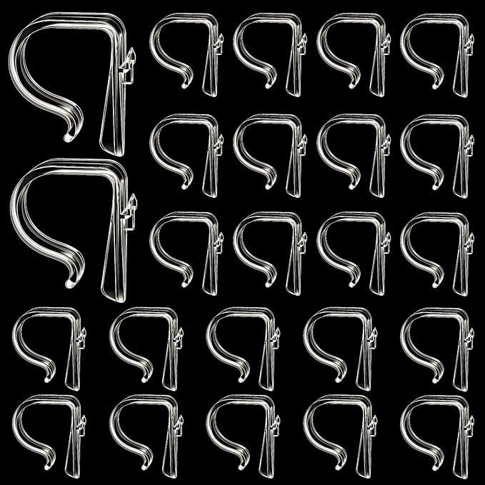 Chunful 24 Packs Clear Church Pew Clips for Weddings Heavy Duty Plastic Pew Hooks Decorations Church Bench Bow Holders for Aisle Chairs Railing Bow Garland Decor