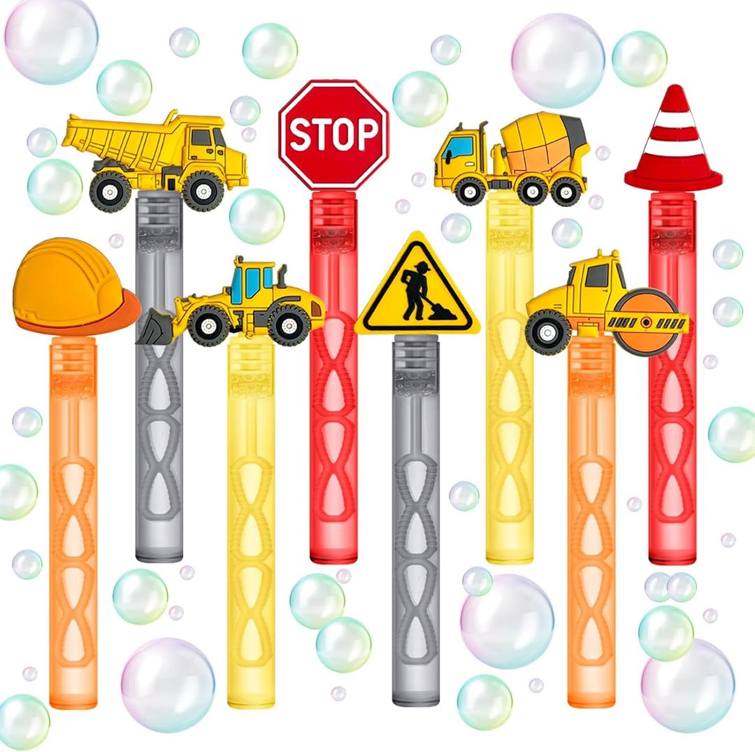 Construction Party Favors,24Pcs Bubble Wands for Kids, 4.25 inches