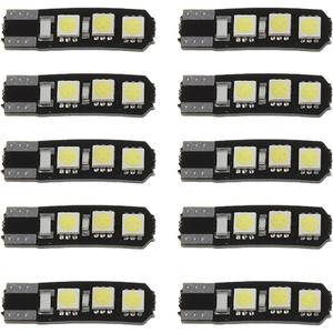 10Pcs T10 194 168 W6W 6SMD 5050 LED Bulbs Xenon White for Car Tail Light, Side Parking, Dome, Door, Map Light