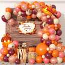 Fall Balloon Arch Kit, Autumn Birthday Party Decor Terracotta Orange Dusty Pink Balloon Garland Maple Acorn Foil Balloons for Thanksgiving Fall Harvest Birthday Bridal Shower Party Decorations