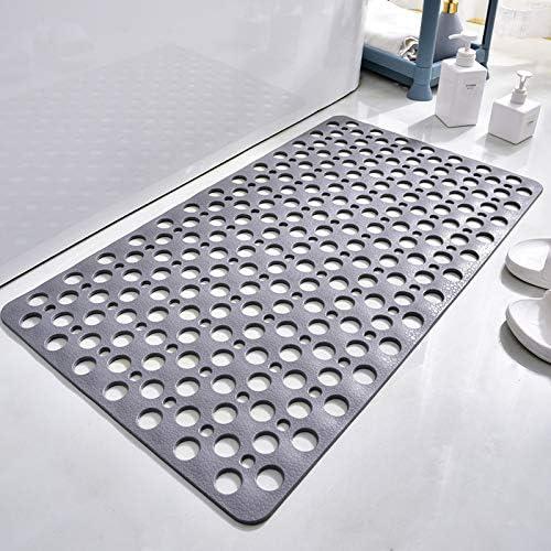 Casa and Beyond Shower Mat,Non Slip Bath Mat and Shower Mat with Suction Cups and Drain Holes,Bathroom Mat Easy to Clean Soft Machine Washable,Bathtub Mat Easy Dry&Cut (Gray,28" x 15"(Rectangular))