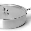 Misen 5-Ply Stainless Steel Saut Pan with Lid - Versatile, Durable, Dishwasher and Oven Safe - Even Heating, Ergonoic Stay-Cool Handle - For Searing, Braising, and More - 3 QT