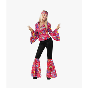 Morph 70s Costumes For Women Hippie Disco Outfit - Retro 60s 70s Style Costume For Parties, Festivals, and Events XXL