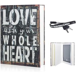 Extral Large 10.8 x 7.6" Real Paper Diversion Book Safe with key Secret Box Collection Love with Your Whole Heart