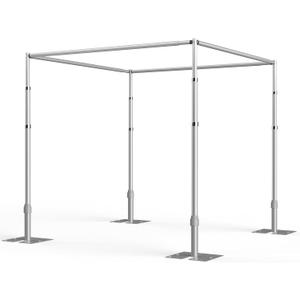 Square Pipe and Drape Backdrop Stand, 12ft Heavy Duty Adjustable Background Frame with Metal Base, Back Drop Holder for Parties Photography Wedding Photoshoot Decoration (Silver)