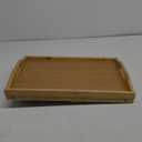 Large Breakfast Bed Tray for Eating - Height Adjustable Raised Food Table - Bamboo Serving Tray on Lap Sofa - Portable Snack Platter with Folding Legs Ideal for Bedroom Picnic - Natural Lar