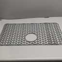GUUKIN Sink Protectors for Kitchen Sink, 26''x 14'' Silicone Kitchen Sink Mat Grid for Bottom of Farmhouse Stainless Steel Porcelain Sink with Rear Drain (Grey) (26"x14" Rear Drain)