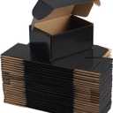 Hoikwo 25 Pack 6x4x3 Shipping Boxes for Small Business, Black Packaging Cardboard Boxes, Moving Mailing Packing Box