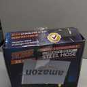 PowerFlow Garden Hose, NON-EXPANDABLE 25 Feet Premium Quality Stainless Steel Metal Water Hose with Durable Fabric Skin, Hose For Commercial, Residential Use, Bonus 10-way Spray Nozzle (25 Ft, Black)