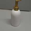 Natheeph 14OZ Ceramic Soap Dispenser Ceramic Soap Pump Dispenser Can Fill Liquid for Bathroom/Kitchen (White)