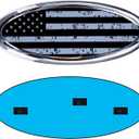 9inch Emblem for Ford, American Flag F150 Emblem Ford Front Grille Tailgate Emblem Oval 9"X3.5" Fits for 04-14 F250 F350, 11-14 Edge, 11-16 Explorer, 06-11 Ranger (9 Inch, Black)