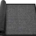 MYFAMIREA Commercial Floor Mat 3' x 10' Extra Large Front Door Industrial Rug Heavy Duty Brush Step Entrance Mat Weather Utility Rug with Non Slip Rubber Backing Low Profile for Entryway,Charcoal Grey