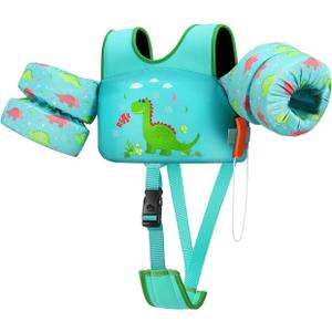 HeySplash Toddler Swim Vest, Toddler Floaties Fit 13-30 Lbs, Puddle Kids Jumper with Adjustable Strap, Pool Float Jacket Arm Floaties Baby Floatie Water Wing, Pool Sea Swimming Aid (F-6-15kg Green)