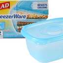 Glad GladWare FreezerWare Food Storage Containers with Lids, Large Rectangle BPA Free Plastic for Freezing Soups Meals and Batch Cooking, Crack Resistant, Microwave Dishwasher Safe, 64 Oz, 2 Count