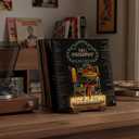 Onmiwod Vinyl Record Holder for 35 LPs, Light Up Now Playing Vinyl Record Stand, Wooden Album Storage Organizer, Album Holders for Records Display, Accessories Gifts for Music Lovers