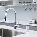 Sink Soap Dispenser for Kitchen Sink (Chrome), All Brass Built-in and Refill from Top Design,Metal Hand Soap & Dish Soap Copper Pump