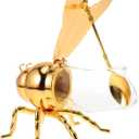 IMIKEYA Bee Honey Jar, Decorative Bee Shaped Honey Pot Bee Figurine Glass Honey Container Syrup Dispenser Crystal Condiment Pot Sugar Holder Bowl for Kitchen Home