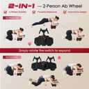 Partner Ab Roller Wheel with Elbow Support- Two-Person Core Trainer, Stable Home Gym Equipment for Couples to Strengthen Core Muscles