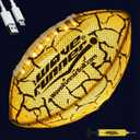 Wave Runner Glow in The Dark LED Football - Junior Size Waterproof Light Up Football, Type-C Rechargeable with Pump, Outdoor Sports Toy for Kids, Teens, and Adults