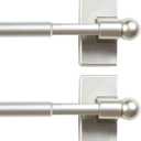 H.VERSAILTEX 2 Pack Magnetic Curtain Rods for Metal Doors Top and Bottom Multi-Use Adjustable Appliances for Iron and Steel Place, Petite Ball Ends, 16 to 28 Inch, 1/2 Inch Diameter, Nickel