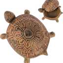 Cast Iron Turtle Key Hider for Outside - Waterproof Spare Key Hider to Hide a Key Securely - Unique Garden Decor for Yard, Patio & Outdoor Areas (Desert color, Standard size)