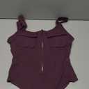YEOREO CoreFlex Women's Bodysuit with Pocket Sexy Zip up Square Neck Sleeveless Going Out Thong Bodysuit Tops, XL