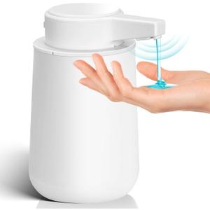 Automatic Soap Dispenser Liquid Touchless: 9oz Plastic White 3-Level Adjustable Modern Rechargeable Electric Smart Auto Soap Dispenser - Bathroom Kitchen Hand Dish Lotion
