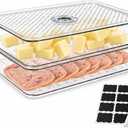 2 Layers Cheese Lunch Meat Storage Container for Fridge,Deli Food Storage Container with Lids,Refrigerator Organizers and Storage for Cheese,Cold Cuts, Bacon,Ham,Sandwich Meat Keeper