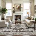 RUUGME Washable 11X11 Area Rugs - Large Rugs for Living Room Soft Stain Resistant Carpet for Middle-Aged Married Woman in Bedroom Kitchen with Non Slip Backing Home Decor Floor 11x11 Black