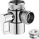 G1/2 Shower Diverter Valve 3 Way Kitchen Tap Diverter,3 Way T-Adapter Shower Head Diverter Valve for Bath Mixer Tap,Shower Attachment,Universal Sink M22 M24 Adapter Zinc Alloy(COLOR:Silver)