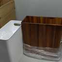 3 Gallon Wooden Trash Can with Liner,Small Solid Wood Bathroom Trash Can,Narrow Garbage Can,Decorative Waste Basket for Bathroom,Bedroom,Office