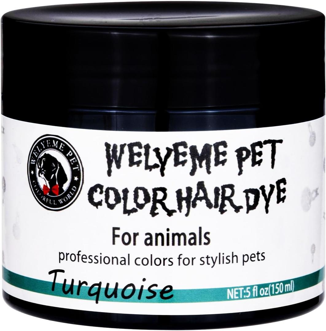 Dog Hair Dye, Permanent Pet Hair Dye, Professional Dog Safe Hair Dye, Bright Color for Dogs and Horses(Turquoise-2)