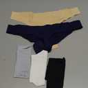 voenxe Seamless Women Underwear Thongs,High Waisted No Show Ladies Panties,Breathable Comfy Active Hi Rise Cut Undies,5-Pack