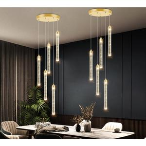 Mini Chandelier Modern Pendant Lights LED Bubble Crystal Kitchen Island Light Fixtures Gold Mini Pendant Lighting for Kitchen Island Dining Room Bedroom Bar Dimmable Ceiling Hanging Lights 2700K 6000K (Pack Of 1)