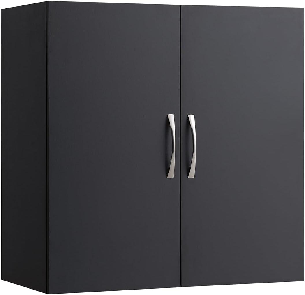 SoBuy Wall Cabinet Laundry Room Kitchen, Over Toilet Storage Cabinet, Medicine Cabinet with Shelf for Bathroom Garage Hallway Entryway, Black BZR200-SCH (W23.6 x D11.8 x H23.6)