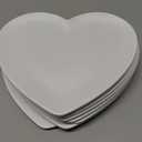 Nuogo 8 Pcs Heart Shaped Dinner Plates 6.8'' Serving Tray Melamine Heart Shaped Plates for Dessert, Appetizer, Salad, Dishwasher Safe (White)