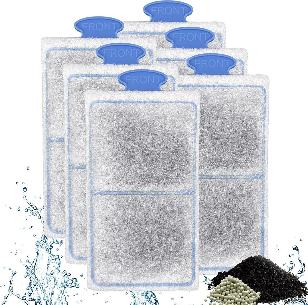 driamor 6 Pack PF-S Filter Cartridges Compatible with PF10 Power Filters, Small Fish Tank Filters Cartridge Replacement with Zeolite