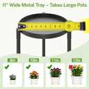 iDavosic.ly 1 Tier Corner Plant Stand Indoor, 16 Inch Tall Vertical Metal Flower Heavy Duty Pot Holder Shelf Outdoor for Patio Porch Living Room, Modern Black
