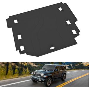 KIWI MASTER Cargo Mat for 2018-2026 Jeep Wrangler JL 4-Door, Custom Fit All Weather Rear Cargo Liner, Heavy Duty TPE Tray Trunk Mat, Black
