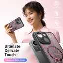 FUNMIKO for iPhone 15 Plus Case Wireless Charging & Military-Grade Protection - Cute Floral Design for Women Girls, Non-Slip Matte Cover with Shockproof Corners - Artistic Bows