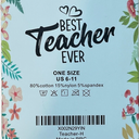 Best Teacher Ever Socks “This Teacher Is Off Duty” Sole Women's One Size 6 - 11 (Pack Of 4Pairs)