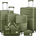 Joyway Luggage Sets 6 Piece with Detachable Spinner Wheels, Lightweight Hard Shell Travel Suitcse Set with TSA Lock (Green, 6 Piece Set)