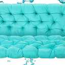 Barydat 2 Pcs 59 x 19.6 Inch Waterproof Bench Cushions for Outdoor Furniture Thicken Patio Swing Cushions 2/3 Seater Couch Cushion Backrest Replacement with Ties for Garden Porch Lounger, Turquoise