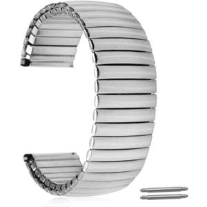 Heartkent 18mm 20mm 22mm Expansion Watch Bands,Stainless Steel Watchbands,Unisex (Regular Style-Silver)