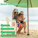 BsBsBest Beach Umbrella Sand Anchor 17" Long Heavy Duty Umbrella Base Metal Ground Screw 2.2" Adjustable Inner Diameter Anchor for Patio Umbrella Stands & Bases Black