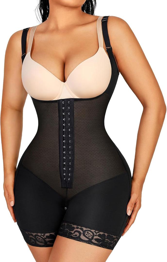 Lover-Beauty Fajas Colombianas Shapewear for Women Strapless Body Shaper Tummy Control Postpartum Faja Shorts Butt Lifter (Medium, Black-2)