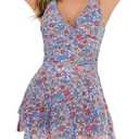Women's One Piece Swim Dress Tummy Control Front Cross Swimsuit (XX-Large, Orange Floral)