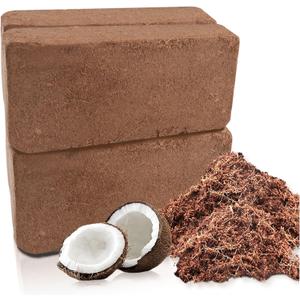 Coco Coir Brick for Plants, 4 Packs 100% Natural Organic Compressed Coconut Coir Fiber with Low EC & PH Balance, High Nutrition Coconut Soil Coco Fiber for Planting, Herbs